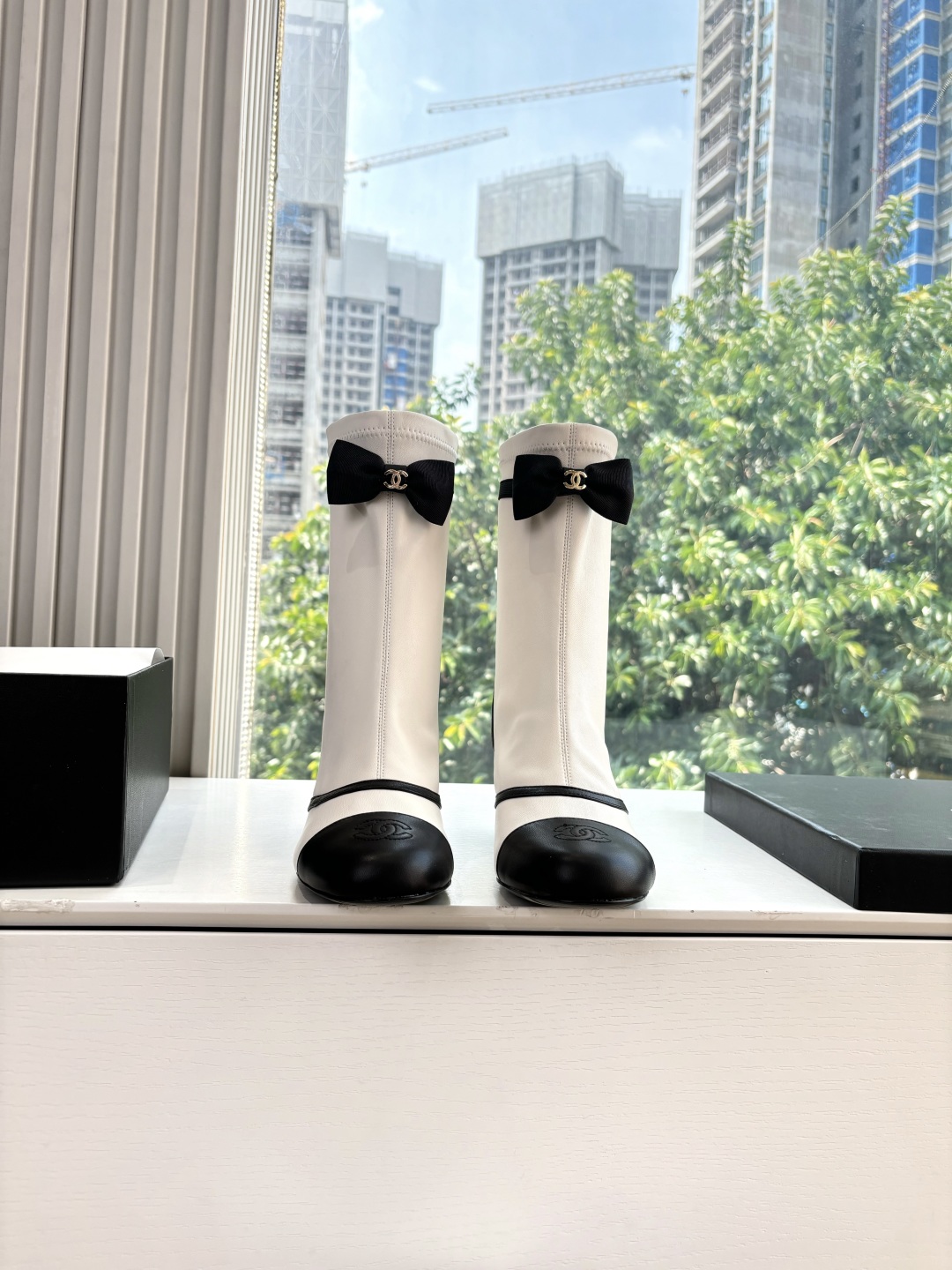 CHANEL 샤넬 메쉬 리본 부츠 신발