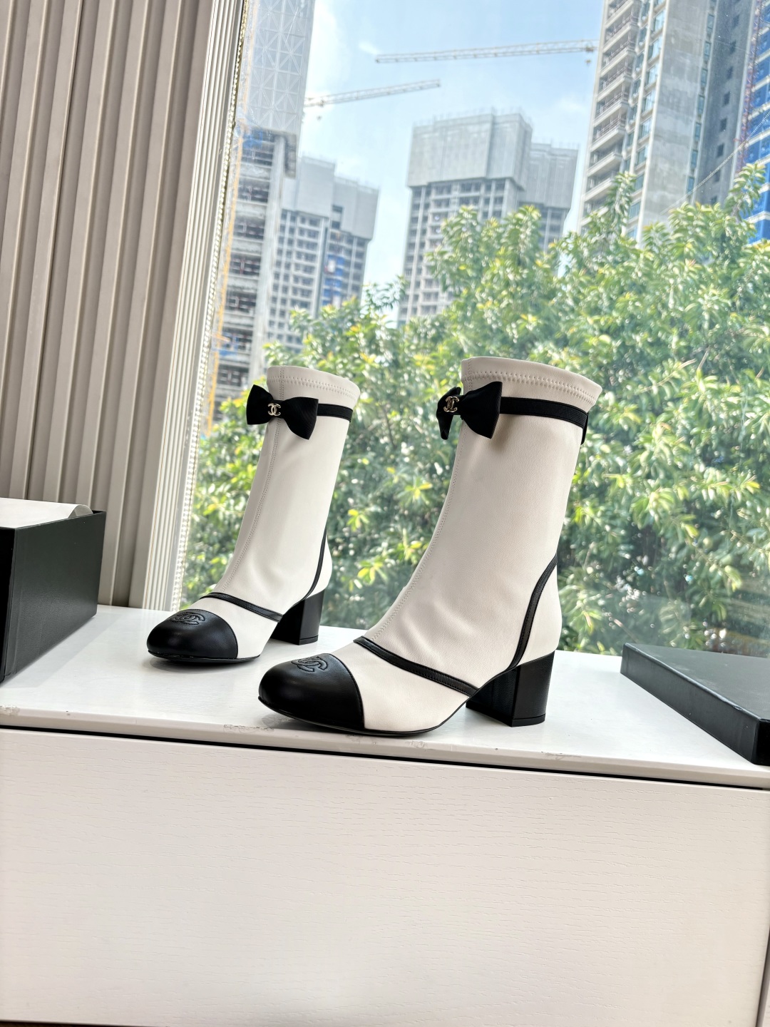 CHANEL 샤넬 메쉬 리본 부츠 신발