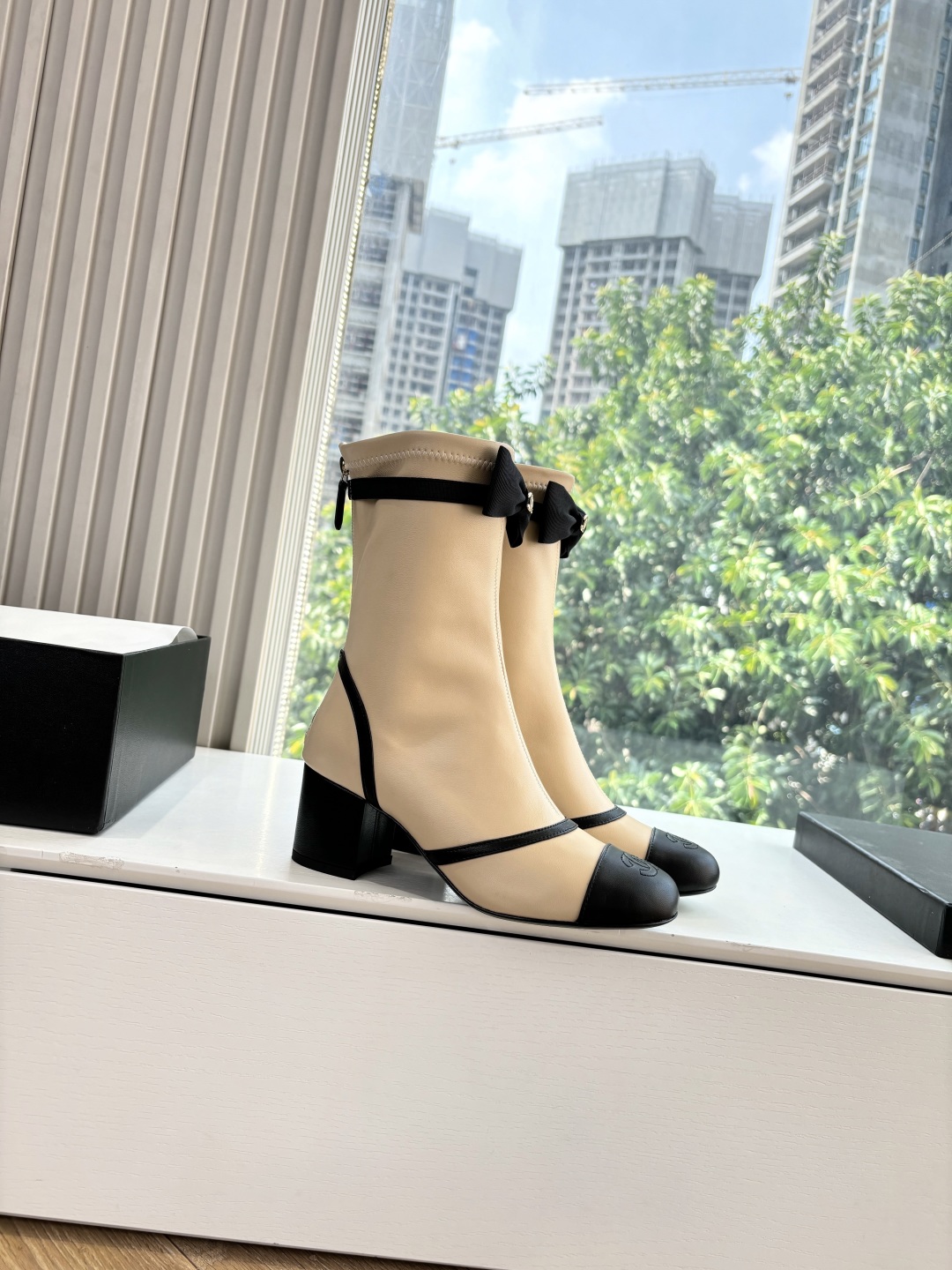 CHANEL 샤넬 메쉬 리본 부츠 신발