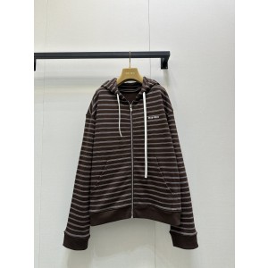 miumiu 미우미우 스트라이프 후드 집업 재킷 의류