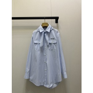 miumiu 미우미우 스트라이프 스카프 넥 셔츠 의류