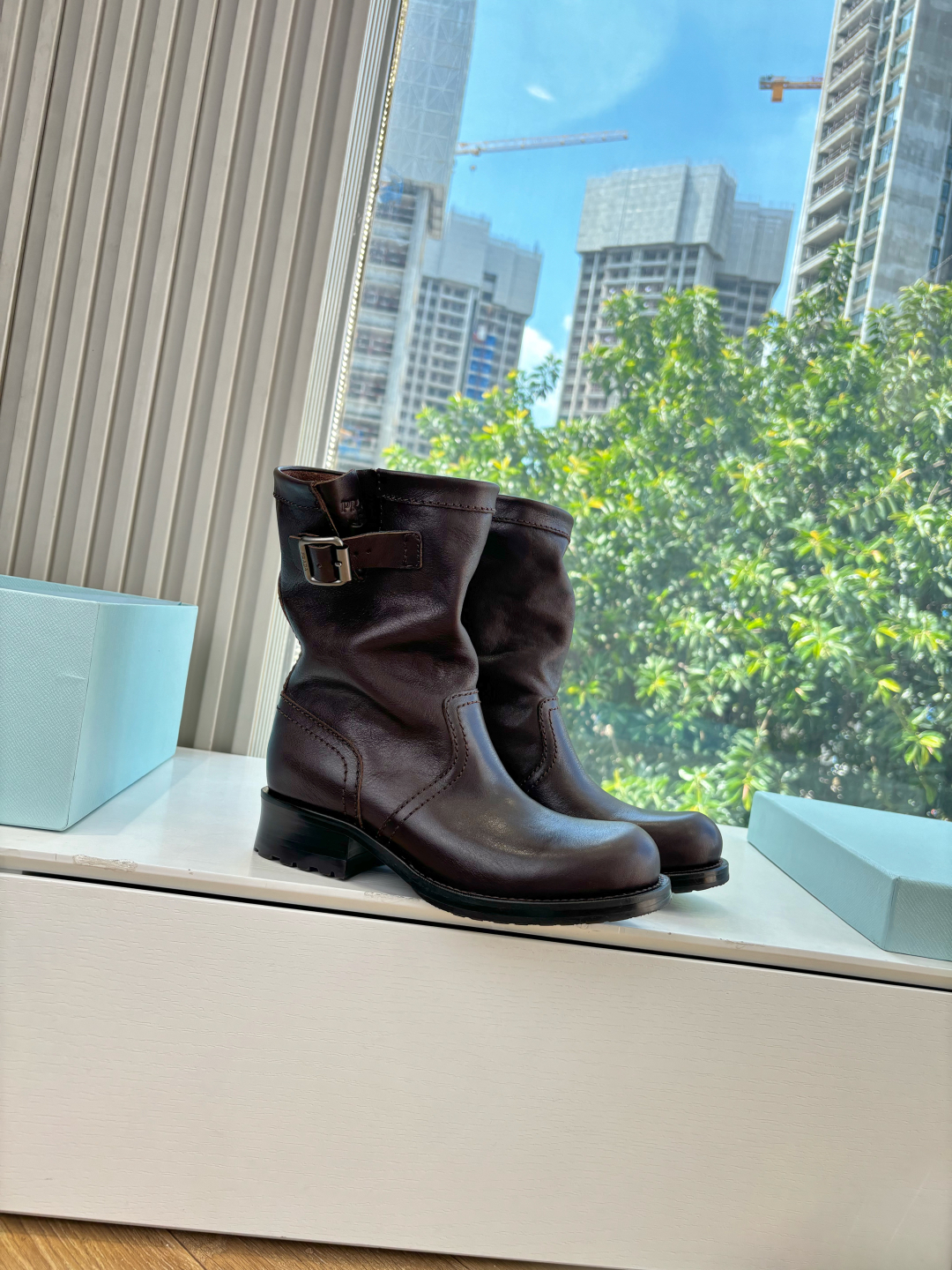 Prada 프라다 첼시 주름 라이더 부츠 신발