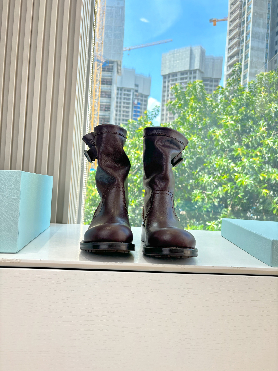 Prada 프라다 첼시 주름 라이더 부츠 신발