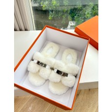 에르메스(Hermes) 양털 퍼 슬리퍼 신발