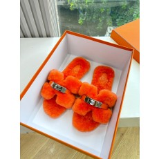 에르메스(Hermes) 양털 퍼 슬리퍼 신발