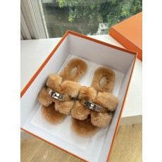 에르메스(Hermes) 양털 퍼 슬리퍼 신발