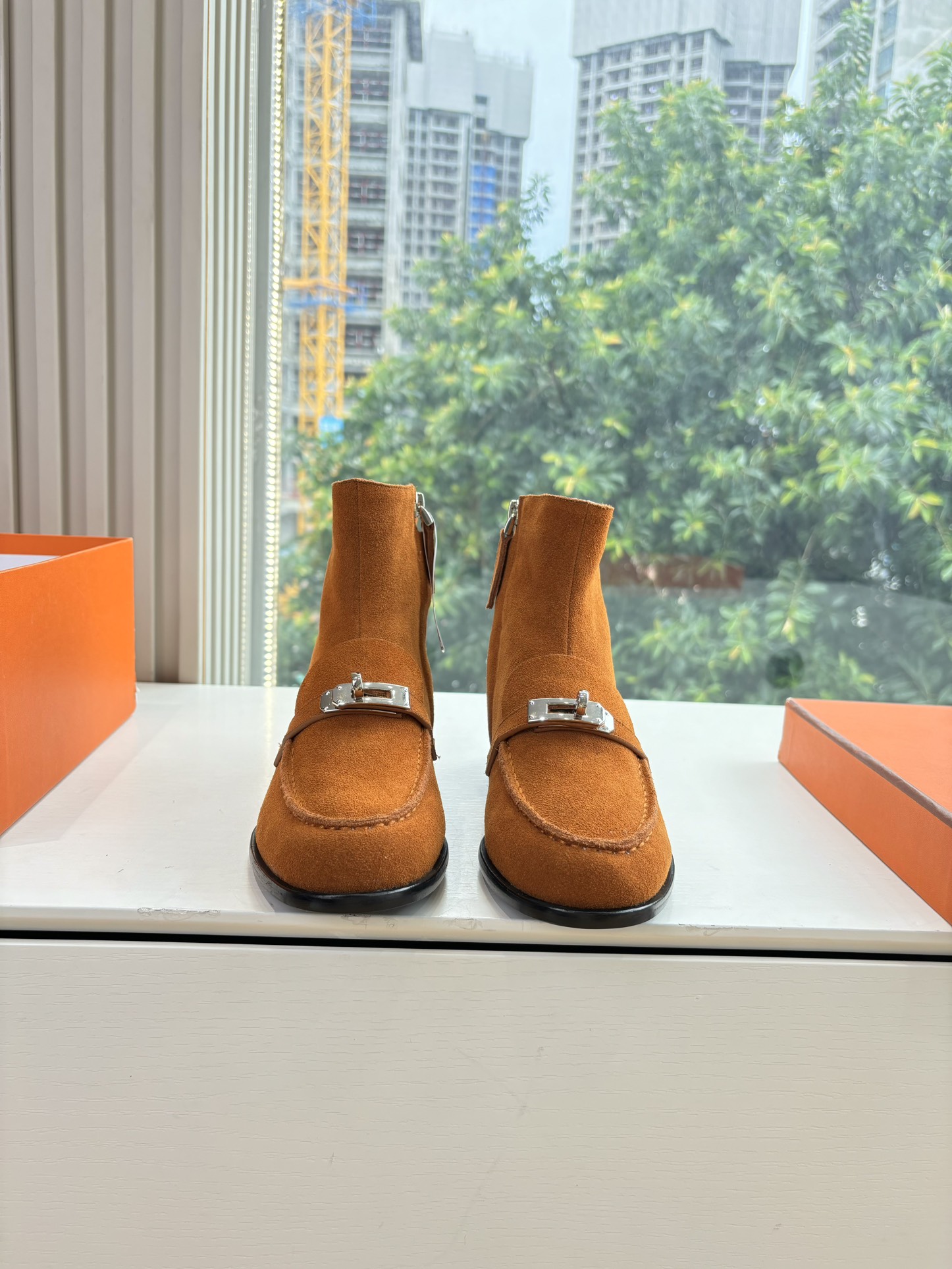 Hermes 에르메스 Kelly 버클 빈티지 플랫 앵클부츠 신발