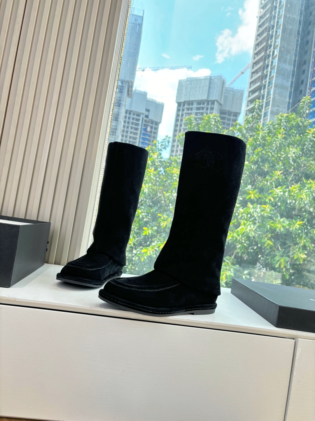 Chanel 샤넬 로고 라이더 부츠 신발