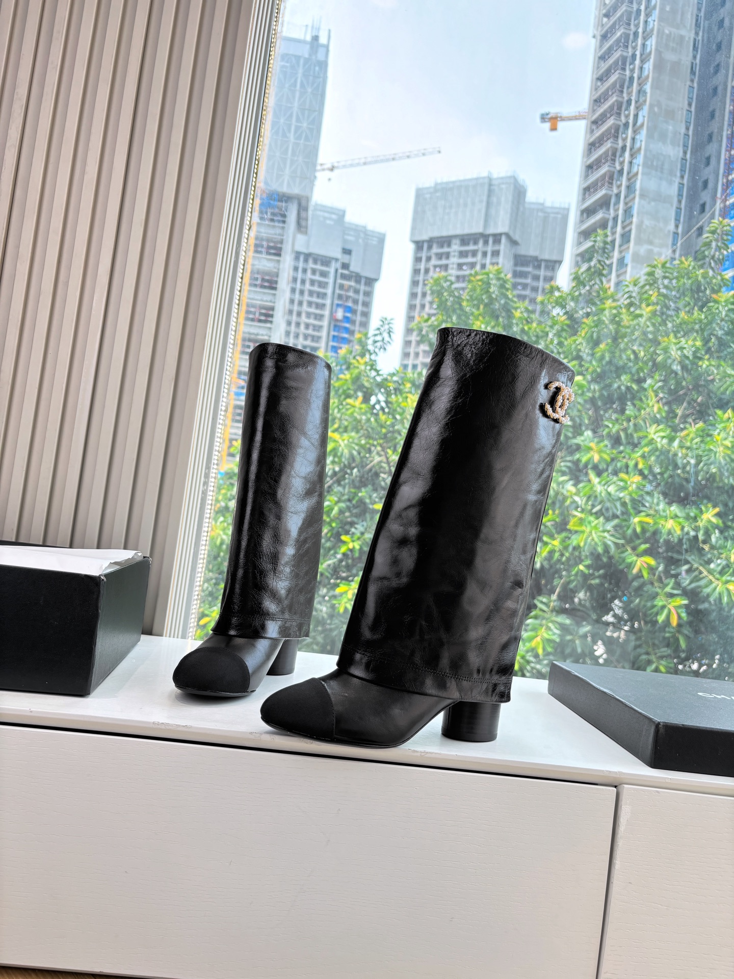 CHANEL 샤넬 로고 라이더 부츠 신발