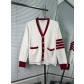 Thom Browne 배색 사선 네 줄 울 가디건 의류