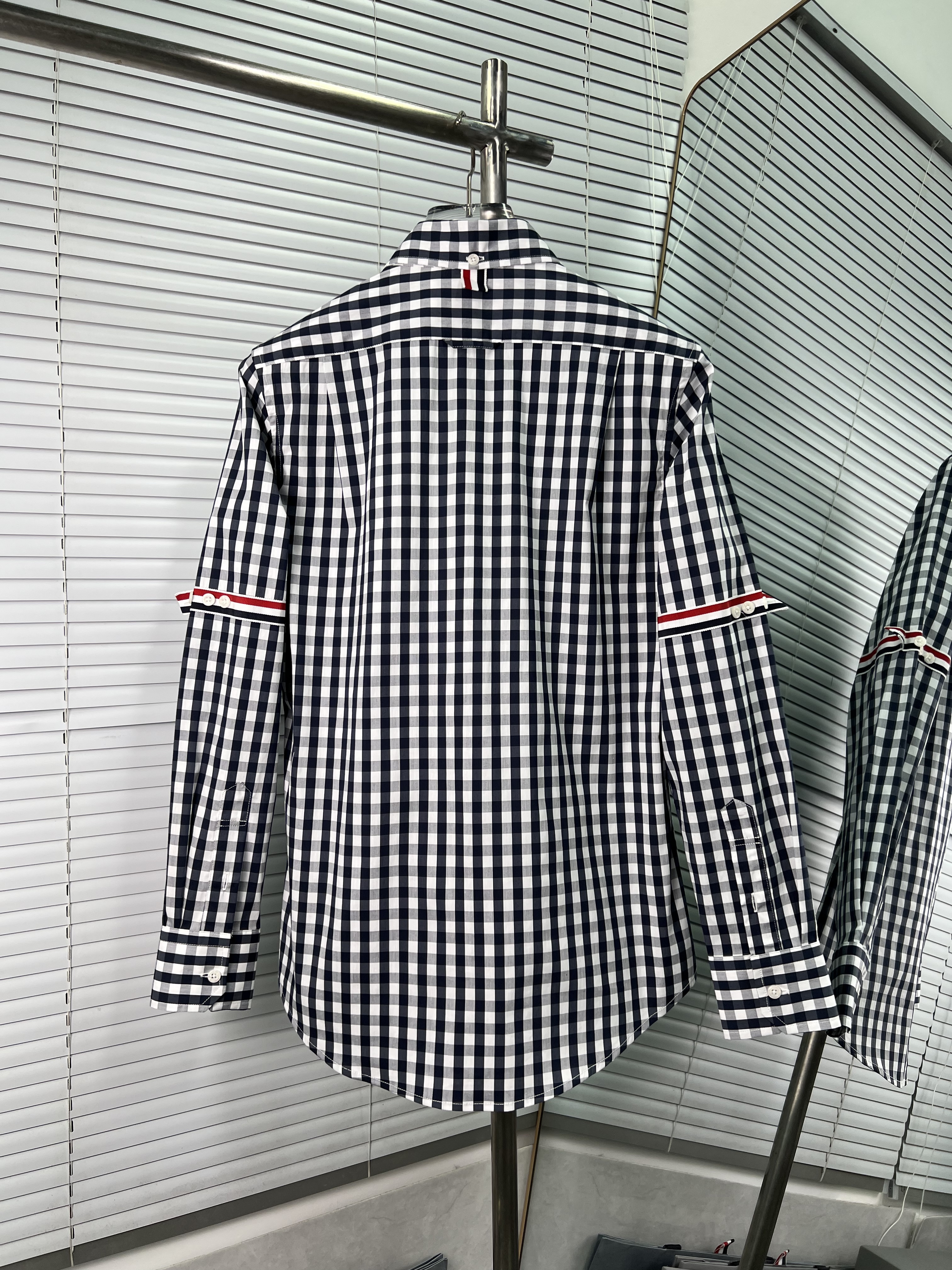 Thom Browne 톰브라운 순면 딥블루 체크 셔츠 의류