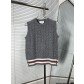 Thom Browne 톰브라운 스트라이프 꽈배기 울 베스트 조끼 의류