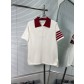 Thom Browne 톰브라운 배색 카라 사선 네 줄 니트 반팔 의류