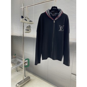 LV 루이비통 체스보드 자수 로고 집업 니트 재킷 의류