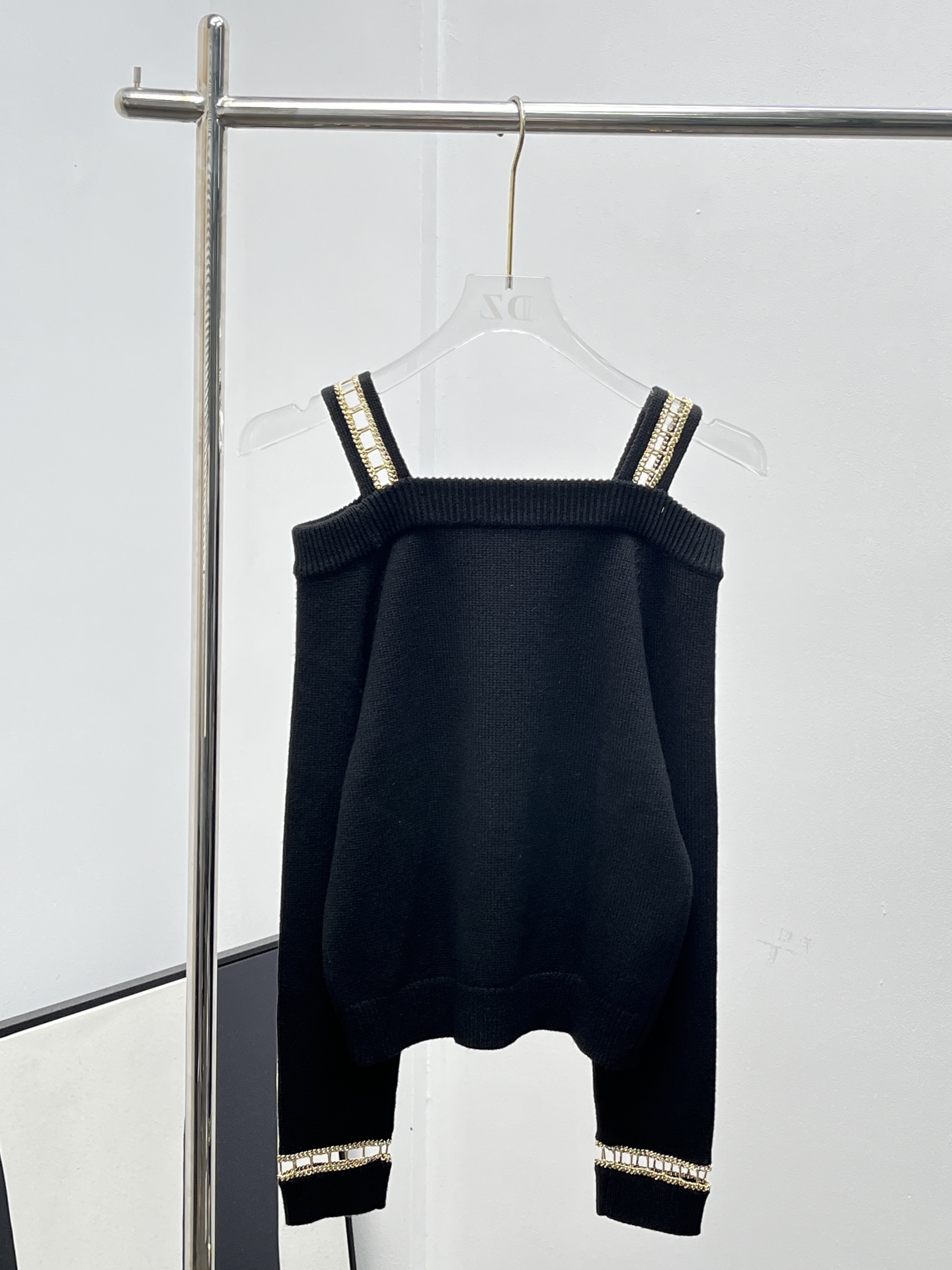 Chanel 샤넬 자수 스트랩 오프숄더 니트 의류