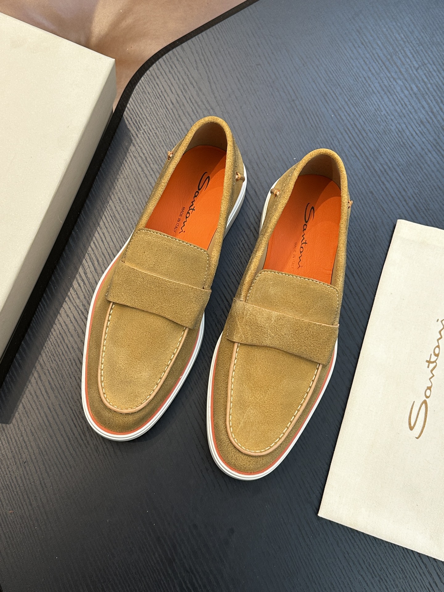 Santoni 산토니 남성 수제 송아지 가죽 슈즈 로퍼 신발