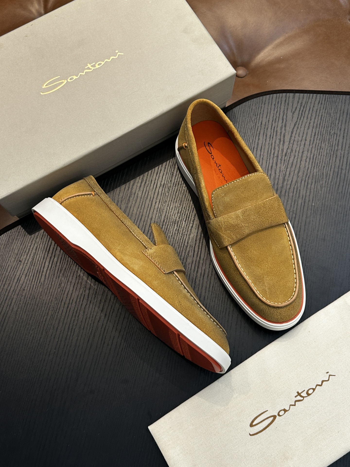 Santoni 산토니 남성 수제 송아지 가죽 슈즈 로퍼 신발