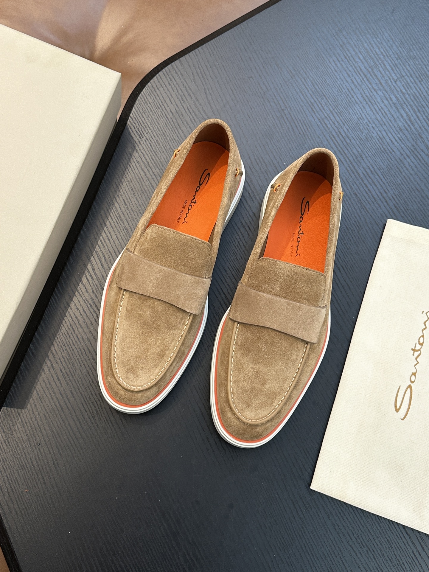 Santoni 산토니 남성 수제 송아지 가죽 슈즈 로퍼 신발