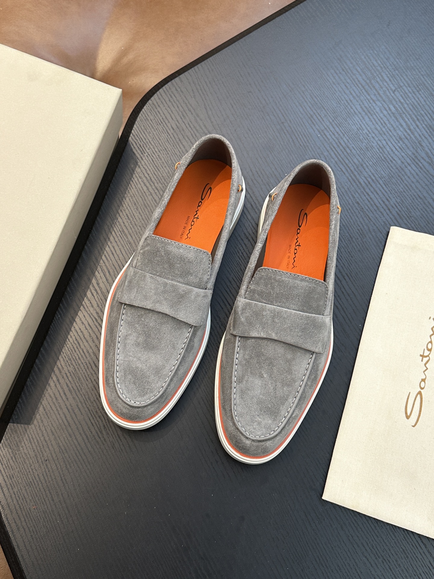 Santoni 산토니 남성 수제 송아지 가죽 슈즈 로퍼 신발