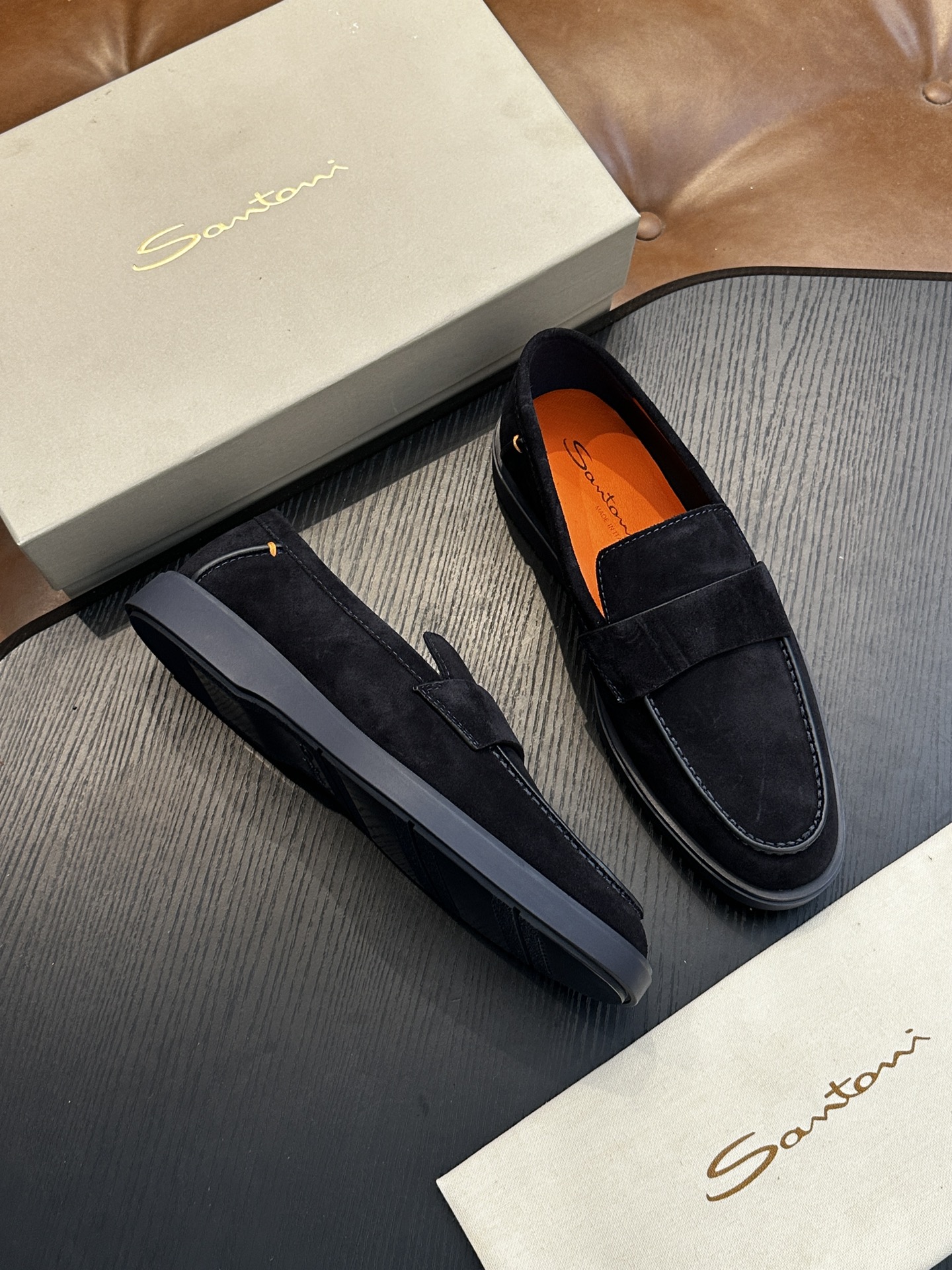 Santoni 산토니 남성 수제 송아지 가죽 슈즈 로퍼 신발