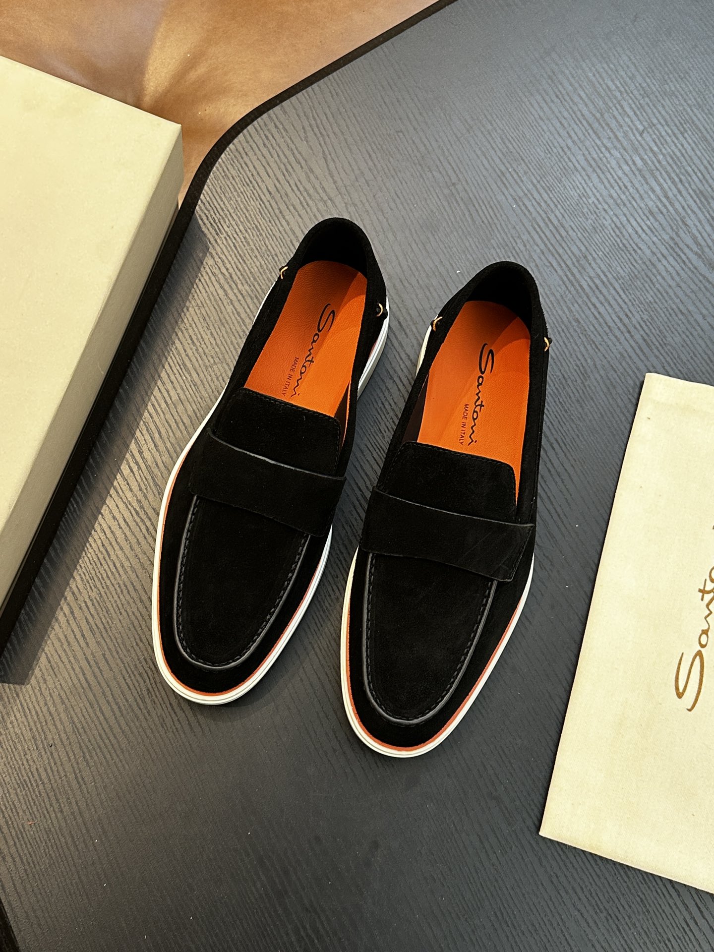 Santoni 산토니 남성 수제 송아지 가죽 슈즈 로퍼 신발