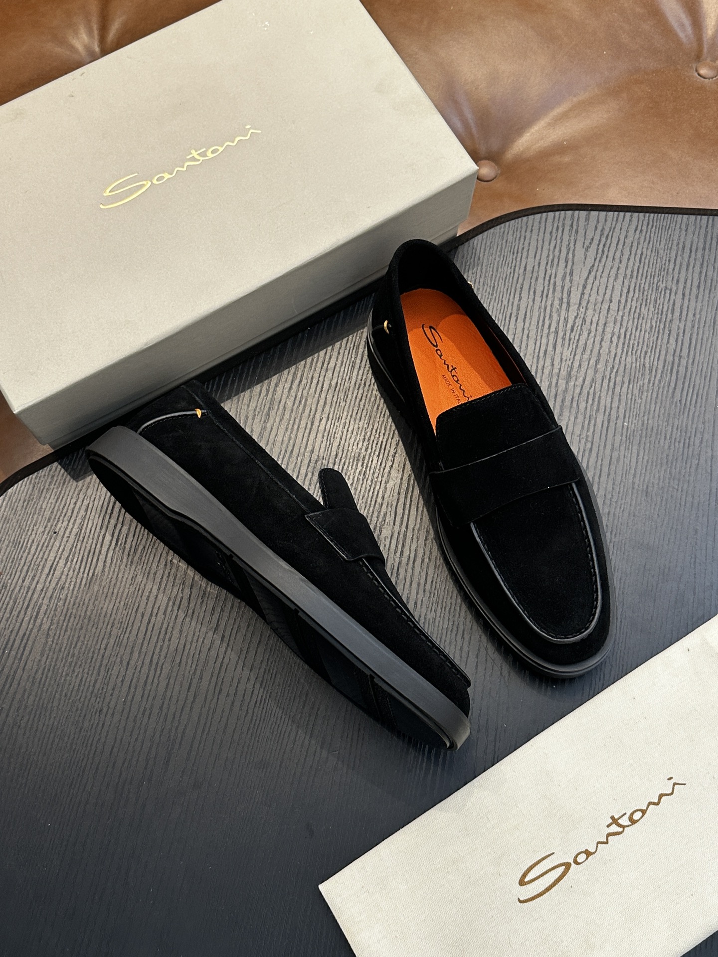 Santoni 산토니 남성 수제 송아지 가죽 슈즈 로퍼 신발