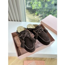 MiuMiu 미우미우 데크 슈즈 (스웨이드 보트 슈즈) 뮬 신발