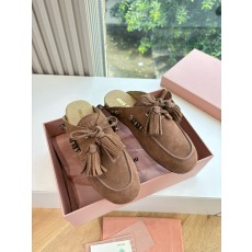 MiuMiu 미우미우 데크 슈즈 (스웨이드 보트 슈즈) 뮬 신발