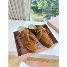 MiuMiu 미우미우 데크 슈즈 (스웨이드 보트 슈즈) 뮬 신발