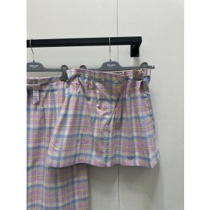 Prada 벌룬 체크 미니스커트 치마 의류