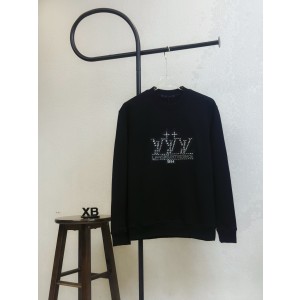 LV 루이비통 입체 크리스털 전사 패치 자수 라운드넥 맨투맨 티셔츠 의류