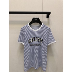 Celine 셀린느 라운드넥 스트라이프 로고 티셔츠 의류