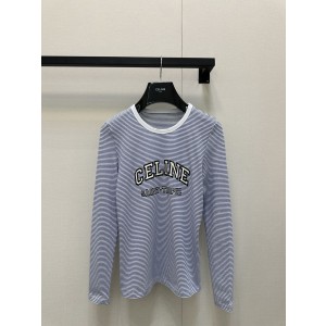 Celine 셀린느 라운드넥 스트라이프 로고 긴팔 티셔츠 의류