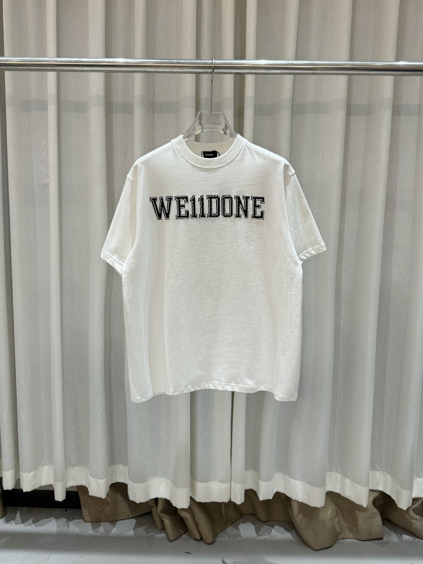 WE11DONE Moon 웰던 진주 로고 그래픽 반팔 티셔츠 의류
