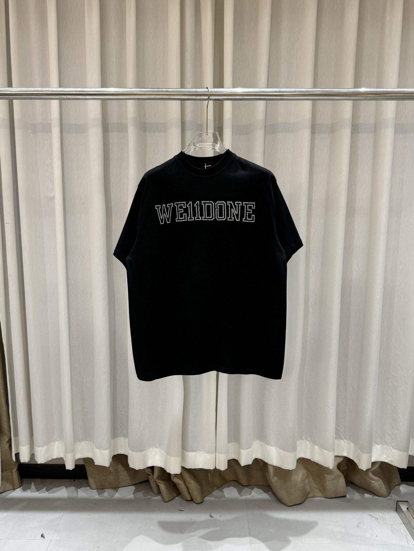 WE11DONE Moon 웰던 진주 로고 그래픽 반팔 티셔츠 의류