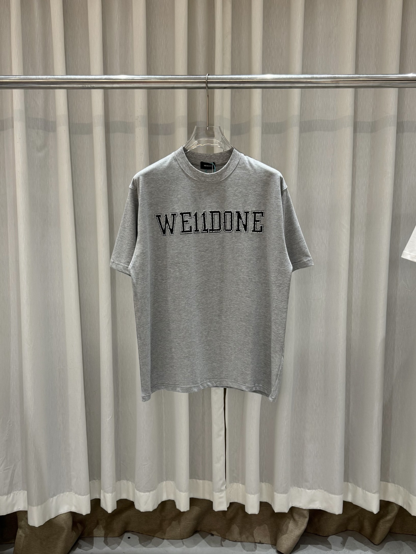 WE11DONE Moon 웰던 진주 로고 그래픽 반팔 티셔츠 의류