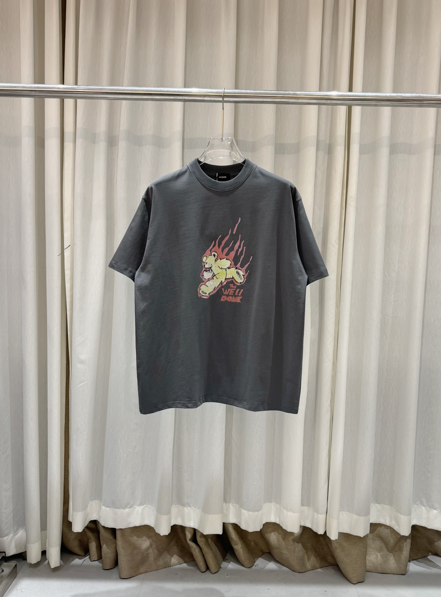 WE11DONE 웰던 폭주 베어 그래픽 반팔 티셔츠 의류