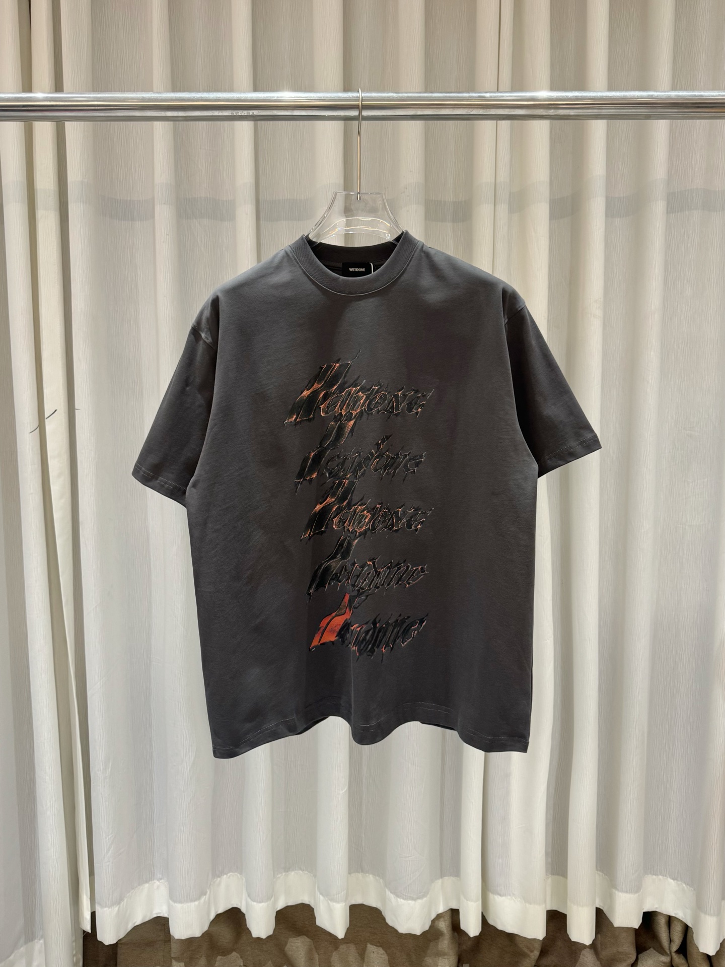 WE11DONE MOON 웰던 화염 LOGO 반팔 티셔츠 의류