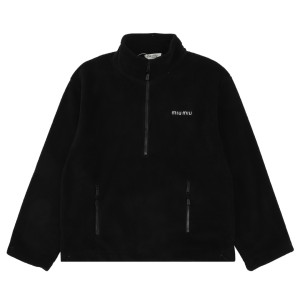 miumiu 미우미우 자수 로고 플리스 반집업 점퍼 재킷 의류