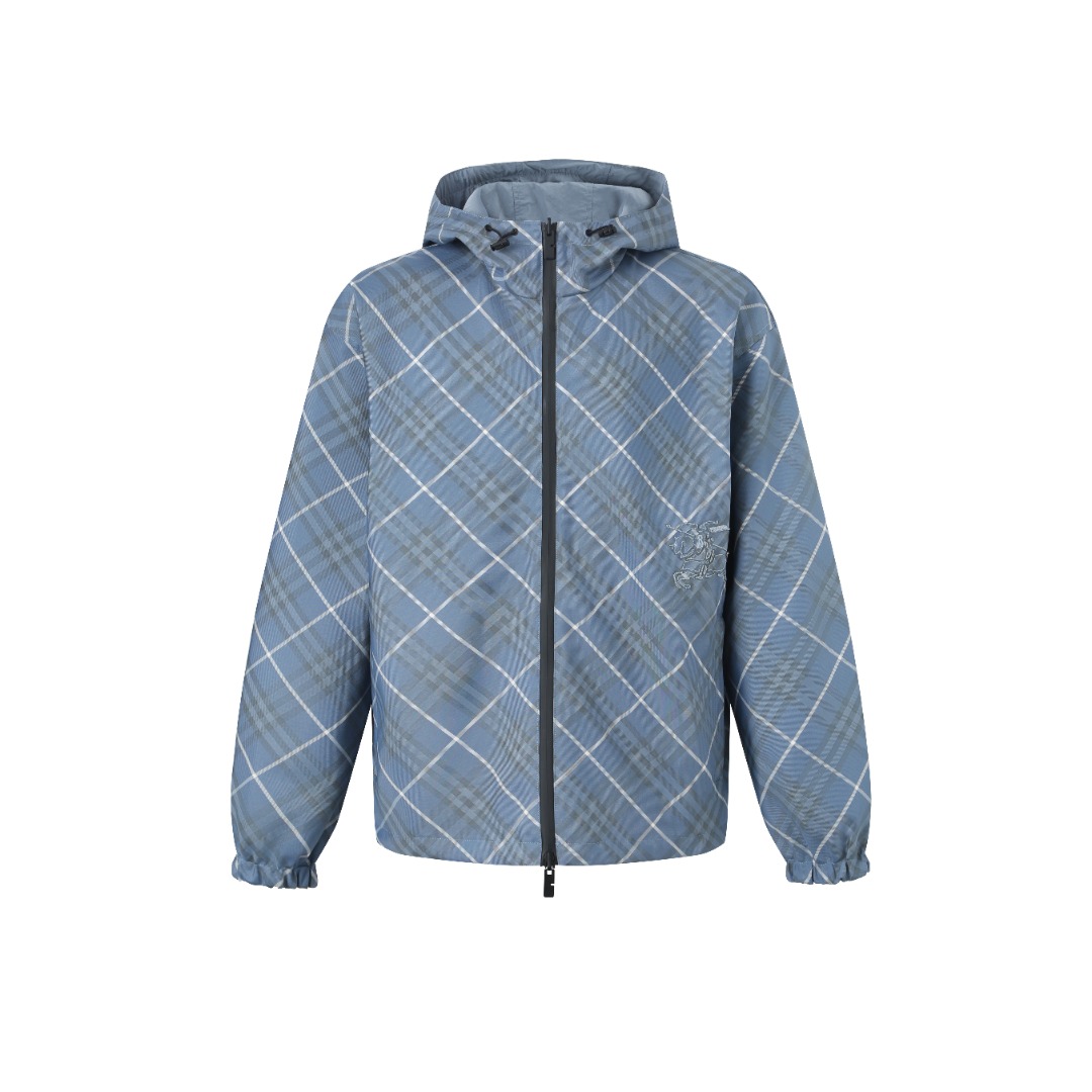 Burberry 버버리 블루 체크 자수 양면 재킷 의류