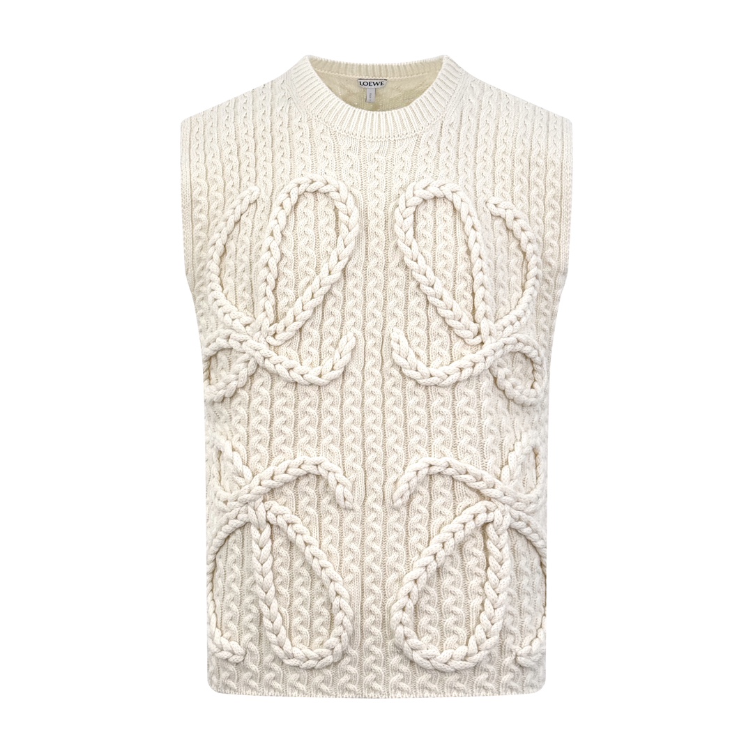 LOEWE Anagram 로에베 케이블 니트 베스트 조끼 의류