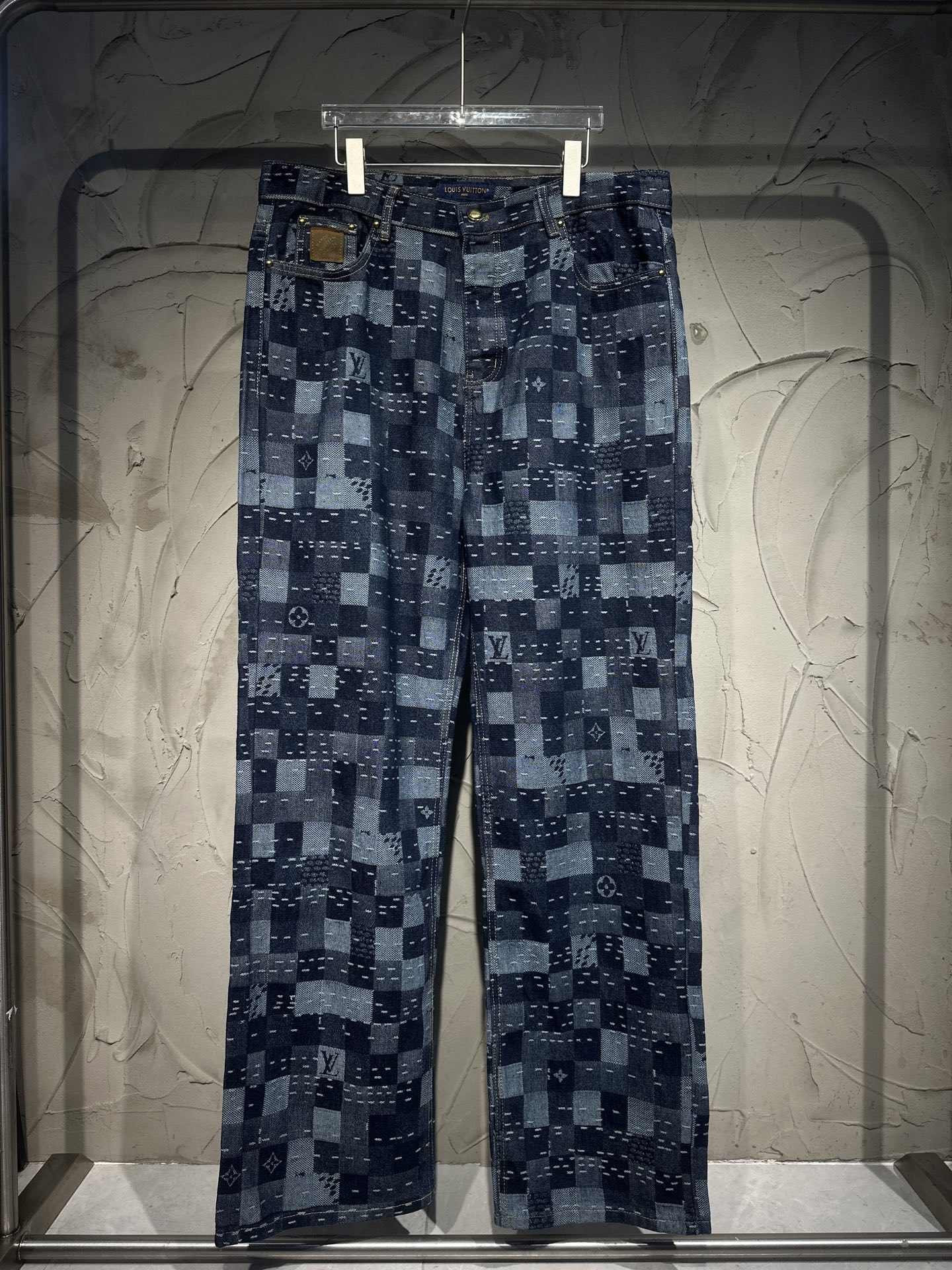 LOUIS VUITTON x Nigo LV 루이비통 체크 자수 데님 자켓 + 팬츠 세트 의류