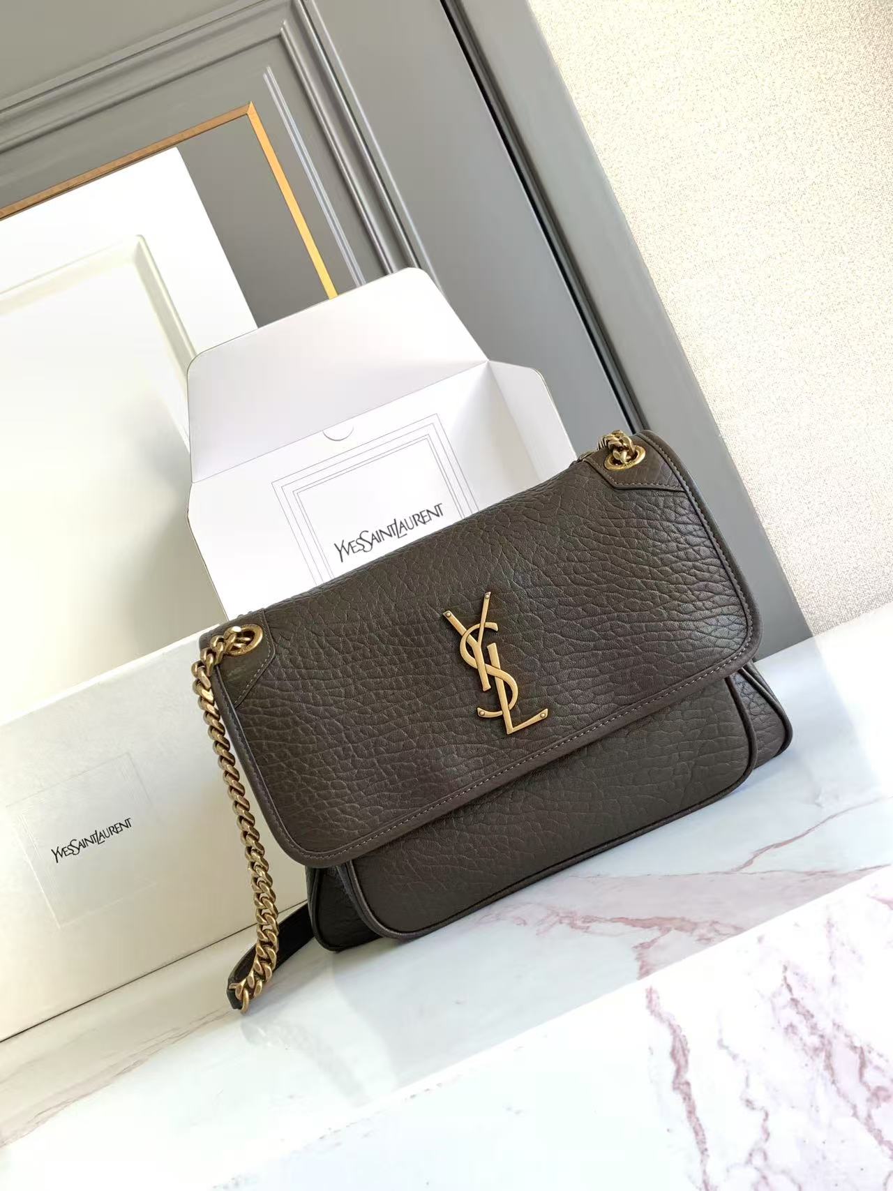 YSL NIKI 생로랑 미디엄 그레인 램스킨 백 가방