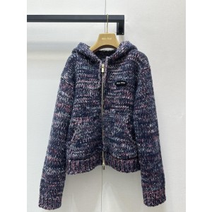 miumiu 미우미우 꽈배기 스노우 컬러 후드 집업 자켓 재킷 의류