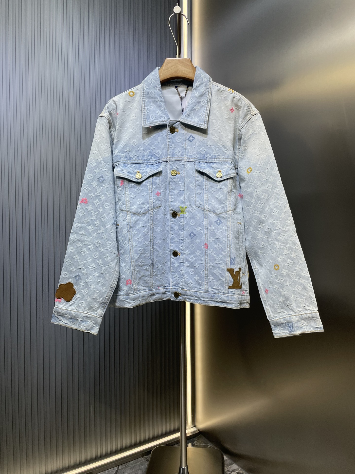 LV 루이비통 카라 버튼 데님 자켓 재킷 의류