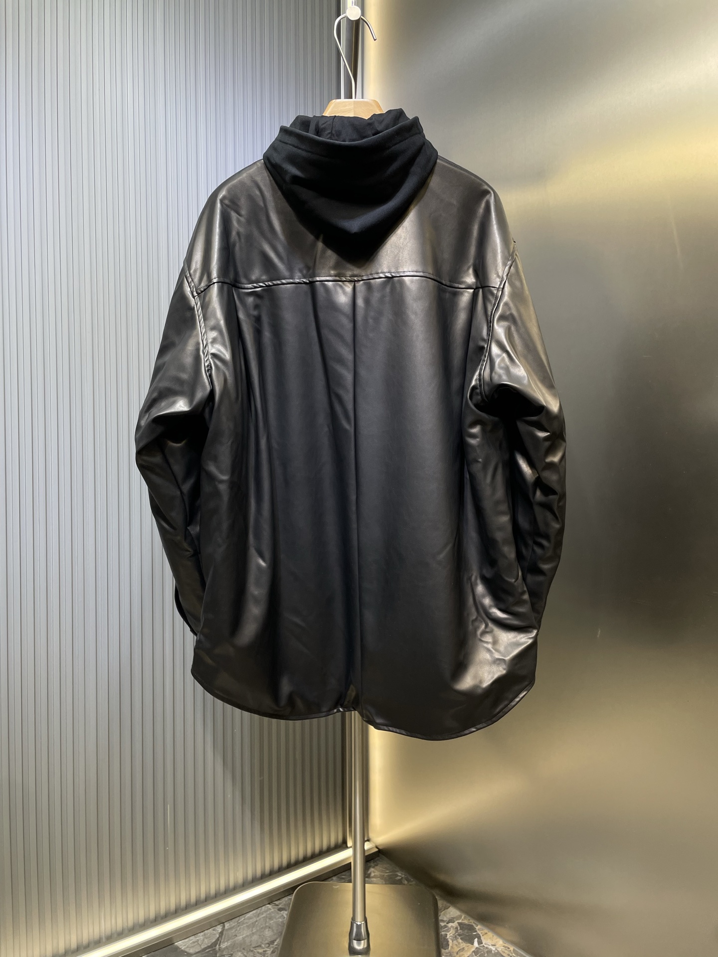 Balenciaga 발렌시아가 카라 지퍼 후드 가죽 재킷 자켓 의류