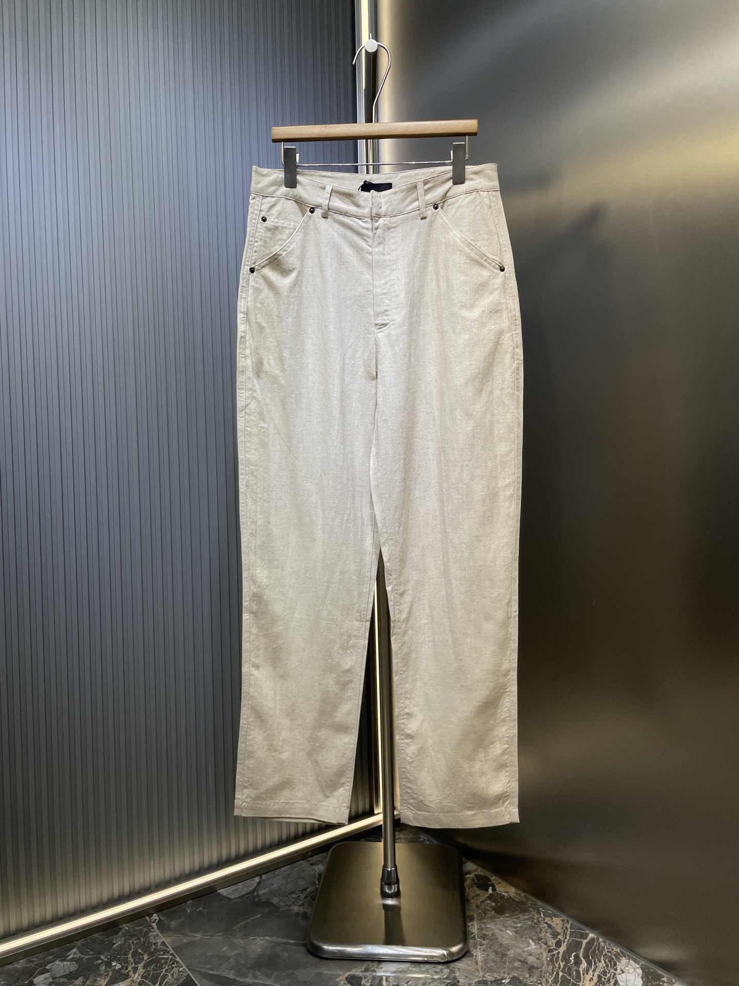 PRADA 프라다 포켓 메탈 로고 텐셀·린넨·코튼 팬츠 바지 의류