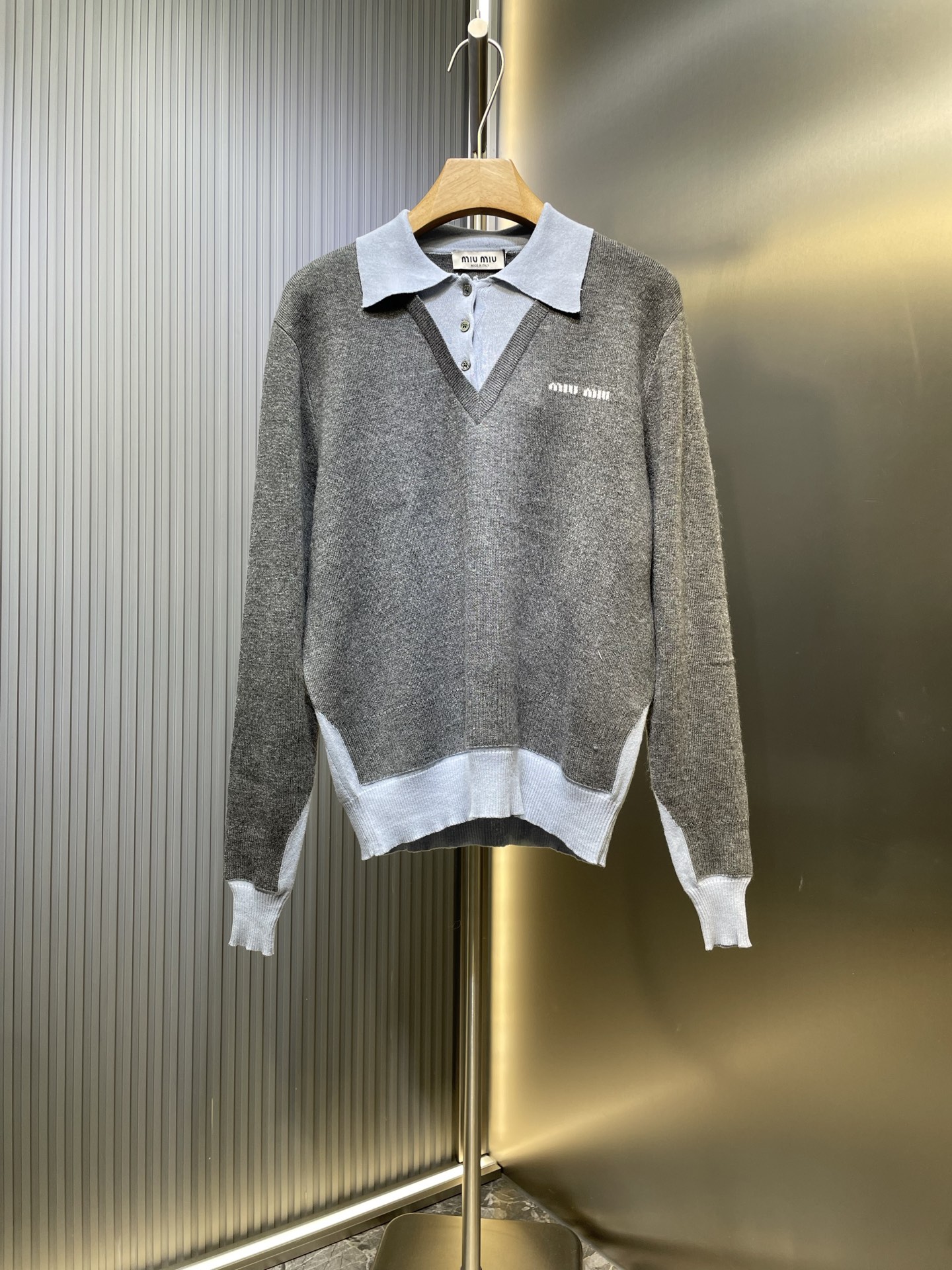 MIUMIU 미우미우 캐시미어·울 혼방 카라 폴로셔츠 의류