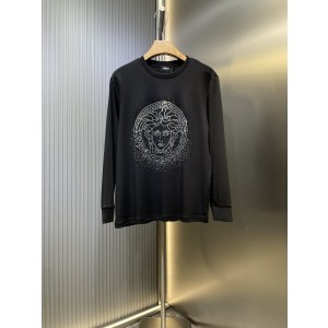 Versace 베르사체 크리스탈 장식 라운드넥 긴팔 티셔츠 의류