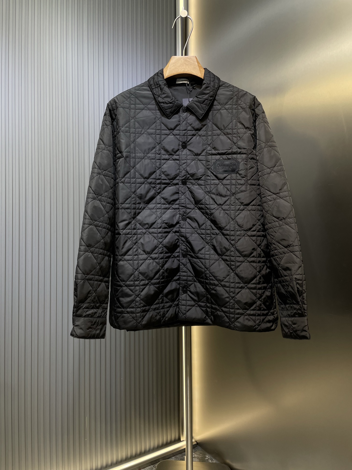 Dior CD 디올 블랙 테크 패브릭 퀼팅 재킷 자켓 의류